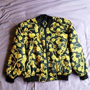 Vintage 80s BRAEMAN graphic gold chain small men's jacket